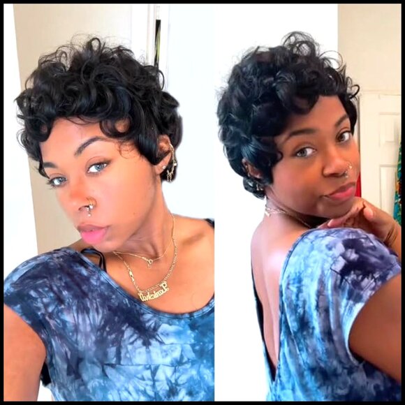 Short Pixie Cut Wig 100% Human Hair Glueless Natural Looking Machine Made main image 5